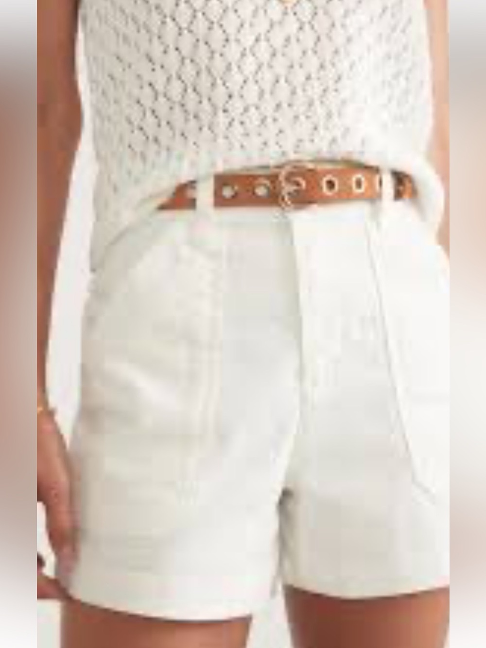 Marine Layer Cream Cargo Shorts Sz 6